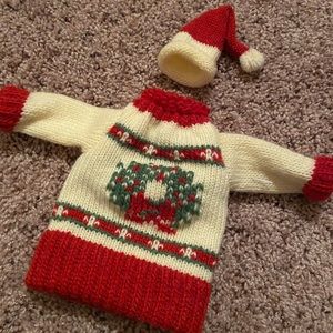 Christmas wine bottle decoration